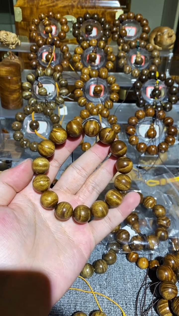 楠木（金丝楠）手串/手链小叶桢楠水波纹1.5手串