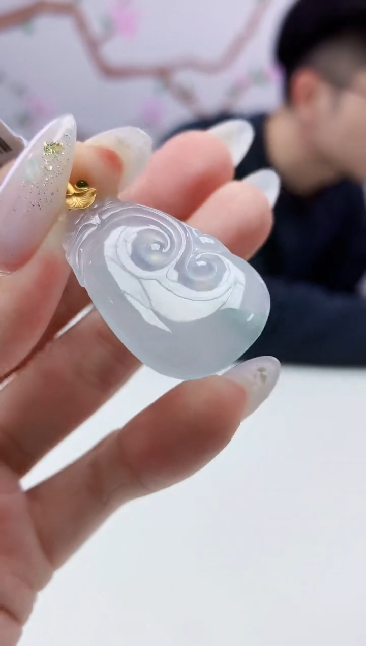 定制翡翠未镶嵌009ee-毛货如意39赠金扣