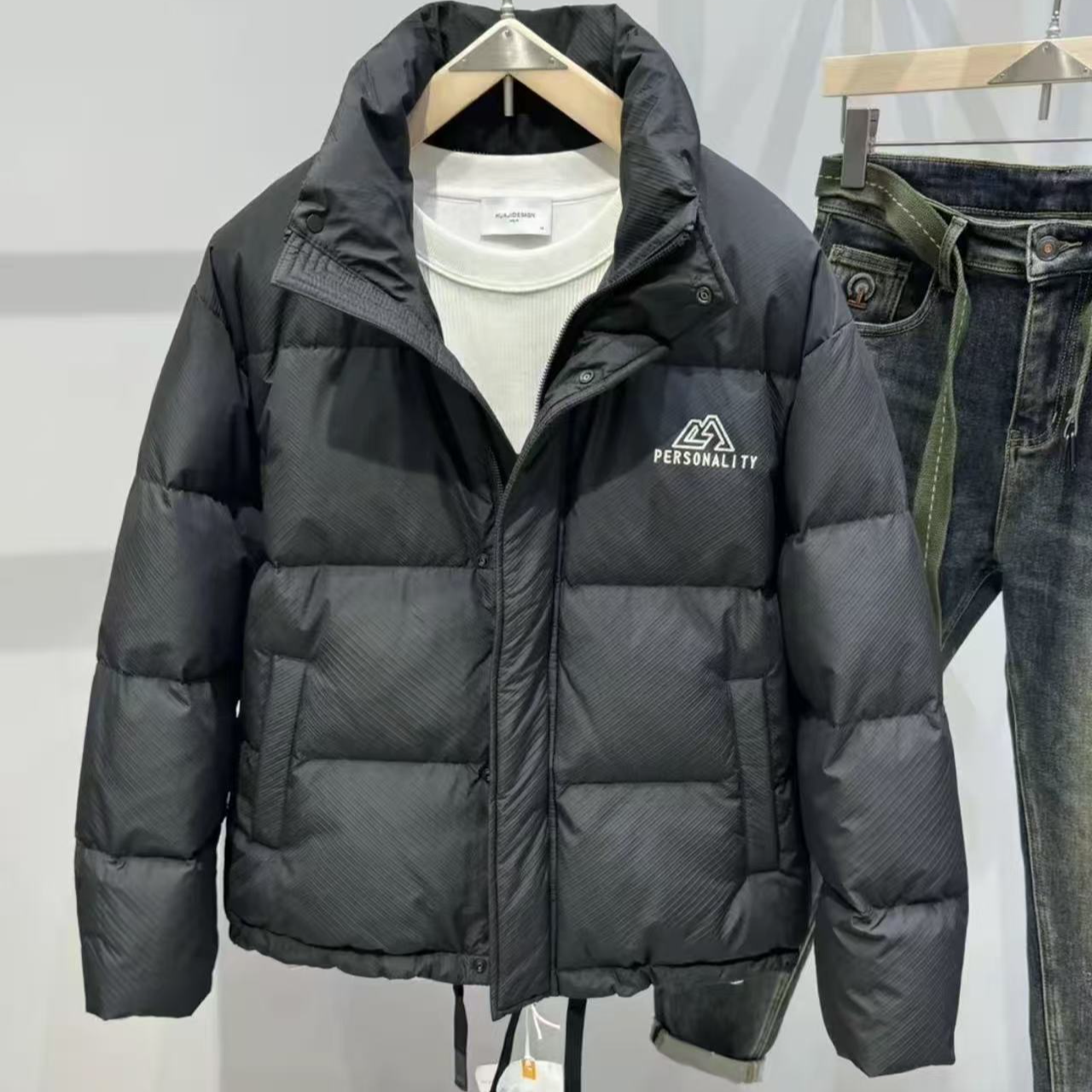 58017-冬季百搭潮牌时尚男女同款保暖加厚加绒羽绒服-G