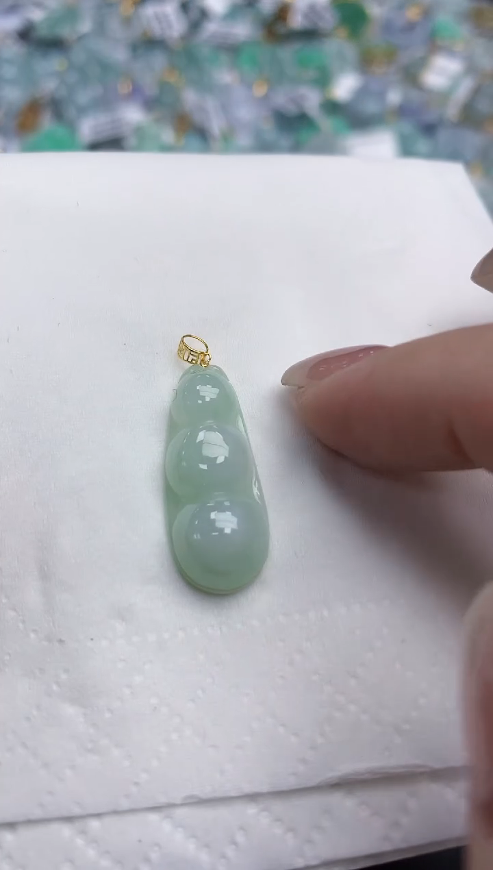 【闪购商品】翡翠颈饰18K金镶嵌天然缅甸翡翠A货