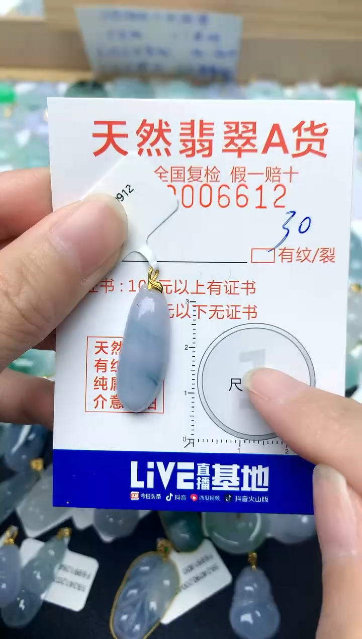 【闪购商品】翡翠颈饰18K金镶嵌30天然A货翡翠