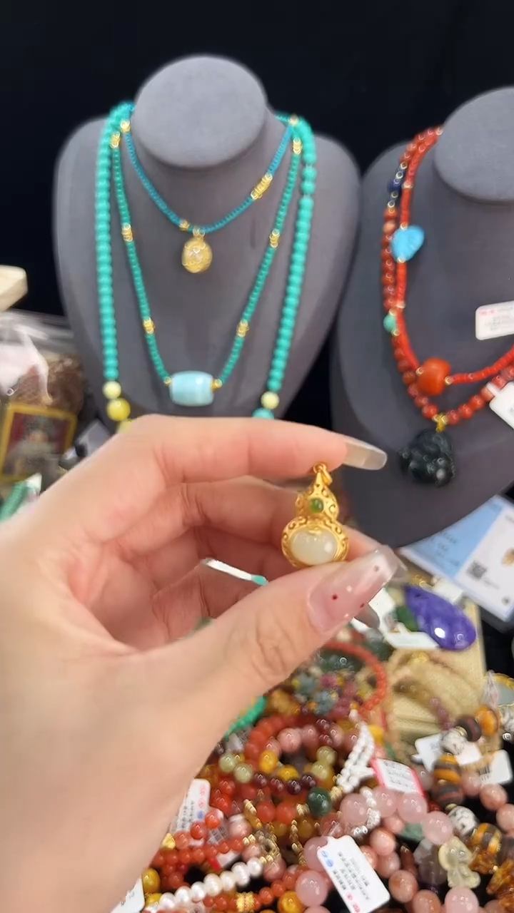 【闪购商品】和田玉颈饰银S925镶嵌吊坠