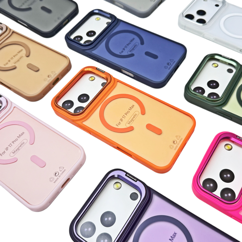 iPhone17系列手机保护壳隐藏镜头支架亲肤磨砂手感强磁吸附防摔