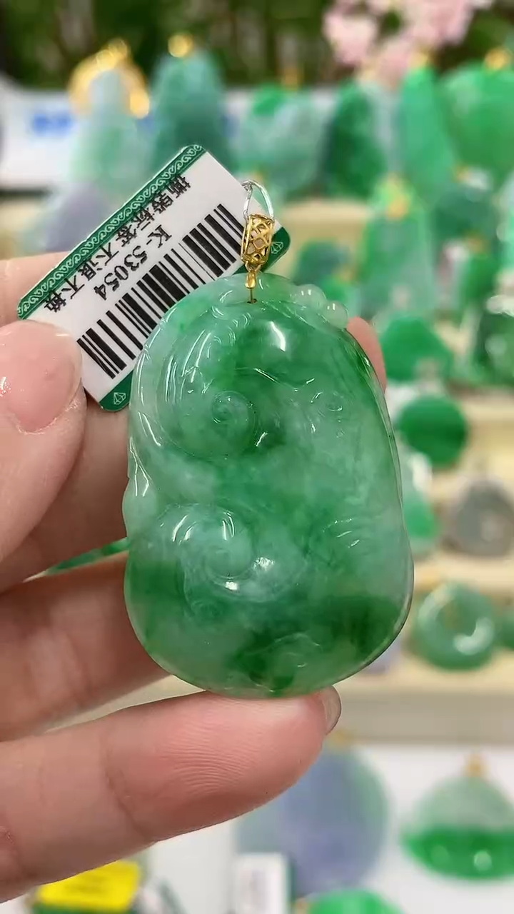 【闪购商品】翡翠颈饰18K金镶嵌挂件