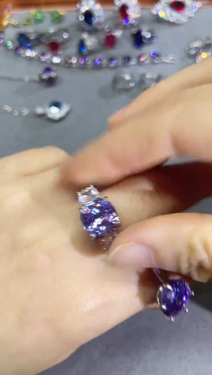 无非金属紫水2只戒指