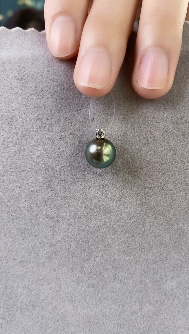 【闪购商品】海水珍珠吊坠(不含链)18K金镶嵌10-11海水珍珠吊坠