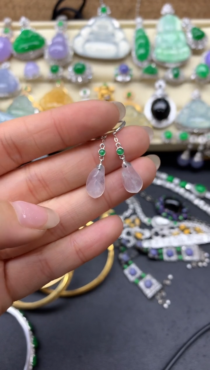 【闪购商品】翡翠耳饰18K金镶嵌461-中国好珍宝