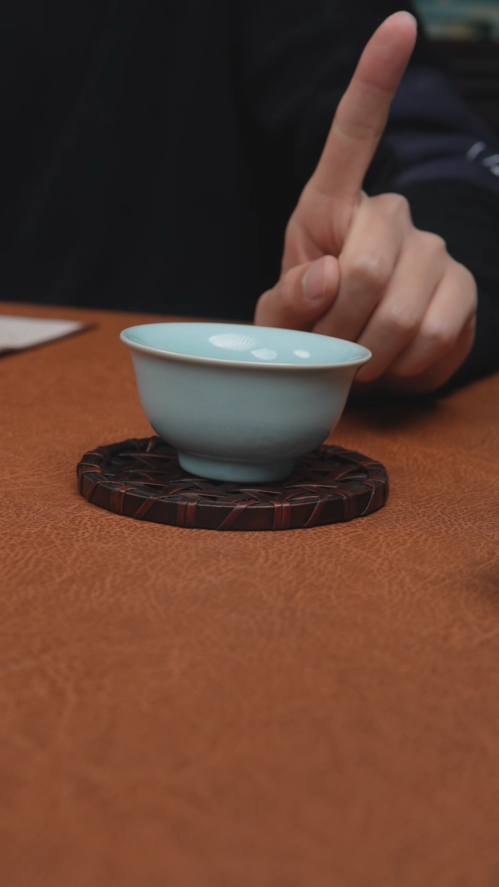 【闪购商品】杯汝州原产地原矿釉天青压手杯