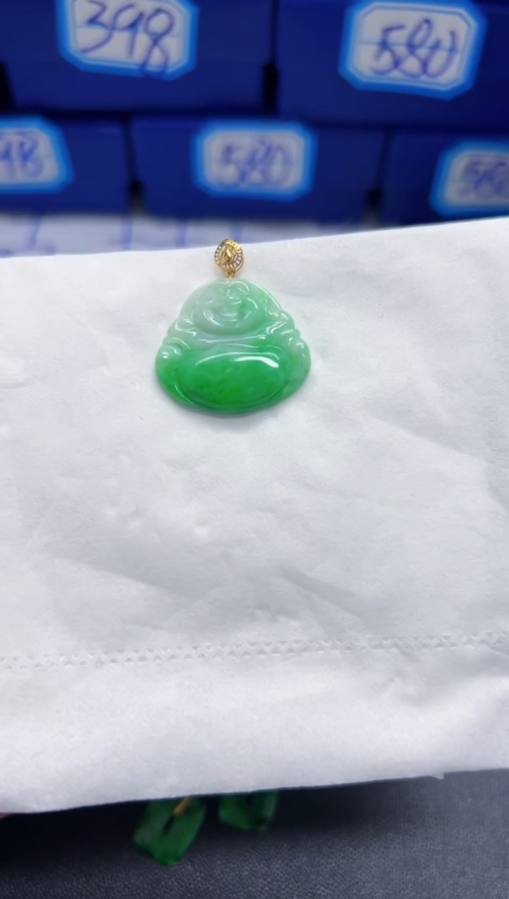 【闪购商品】翡翠颈饰18K金镶嵌Y缅料A货/支持复检/一件