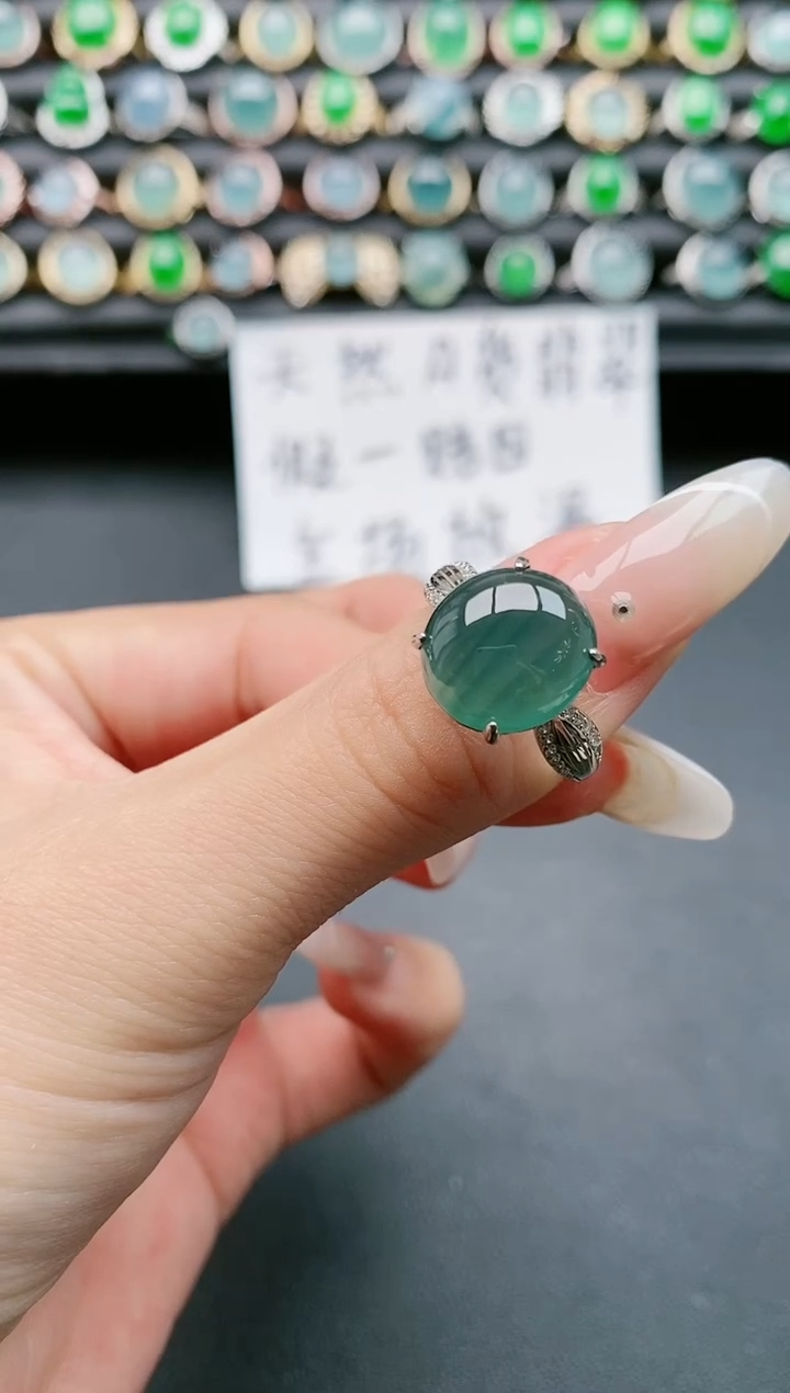 【闪购商品】翡翠戒指银S925镶嵌11111