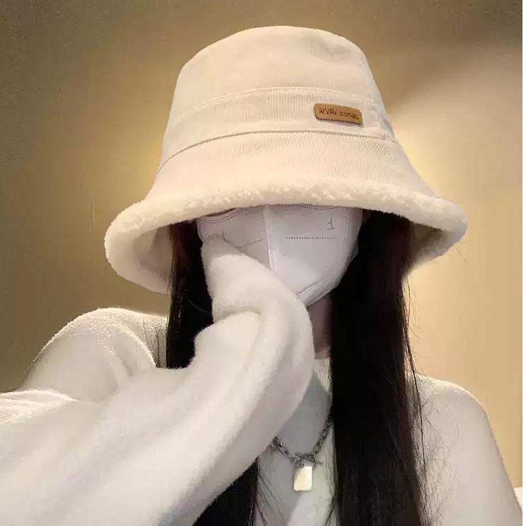 羊羔绒渔夫帽保暖防风防寒水桶帽男女通用