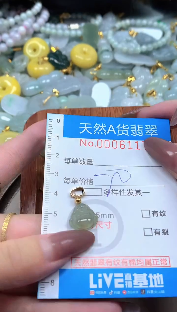 颈饰未镶嵌翡翠净货挂件-6117