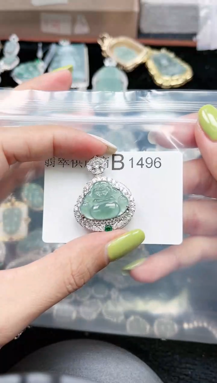 【闪购商品】翡翠颈饰未镶嵌1496赠皮绳