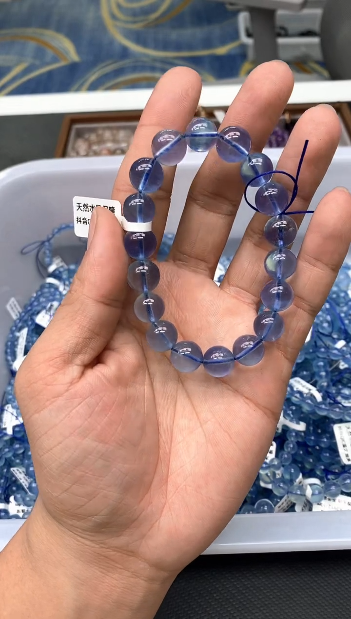 未镶嵌手串水晶水**萄18海蓝宝11mm