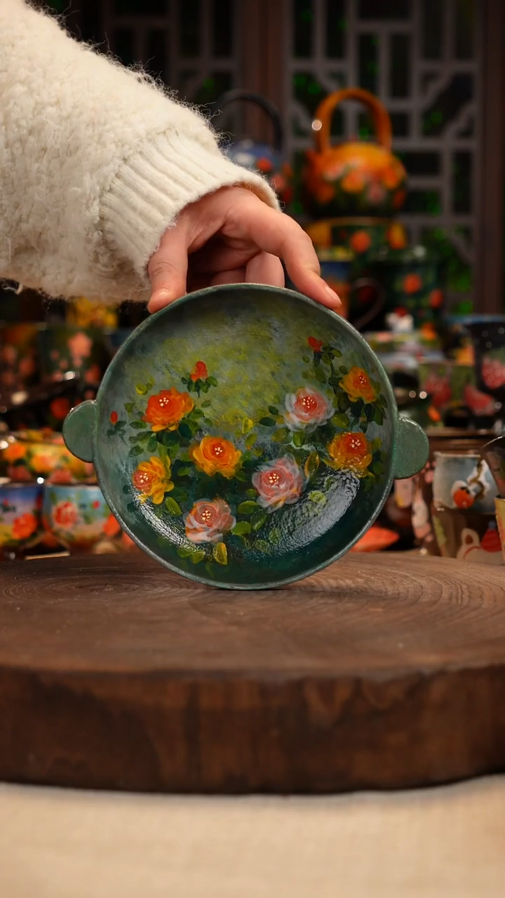 油画 手绘釉下彩