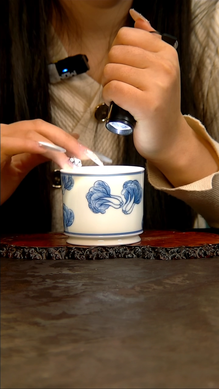 【闪购商品】青花手绘白菜主人杯