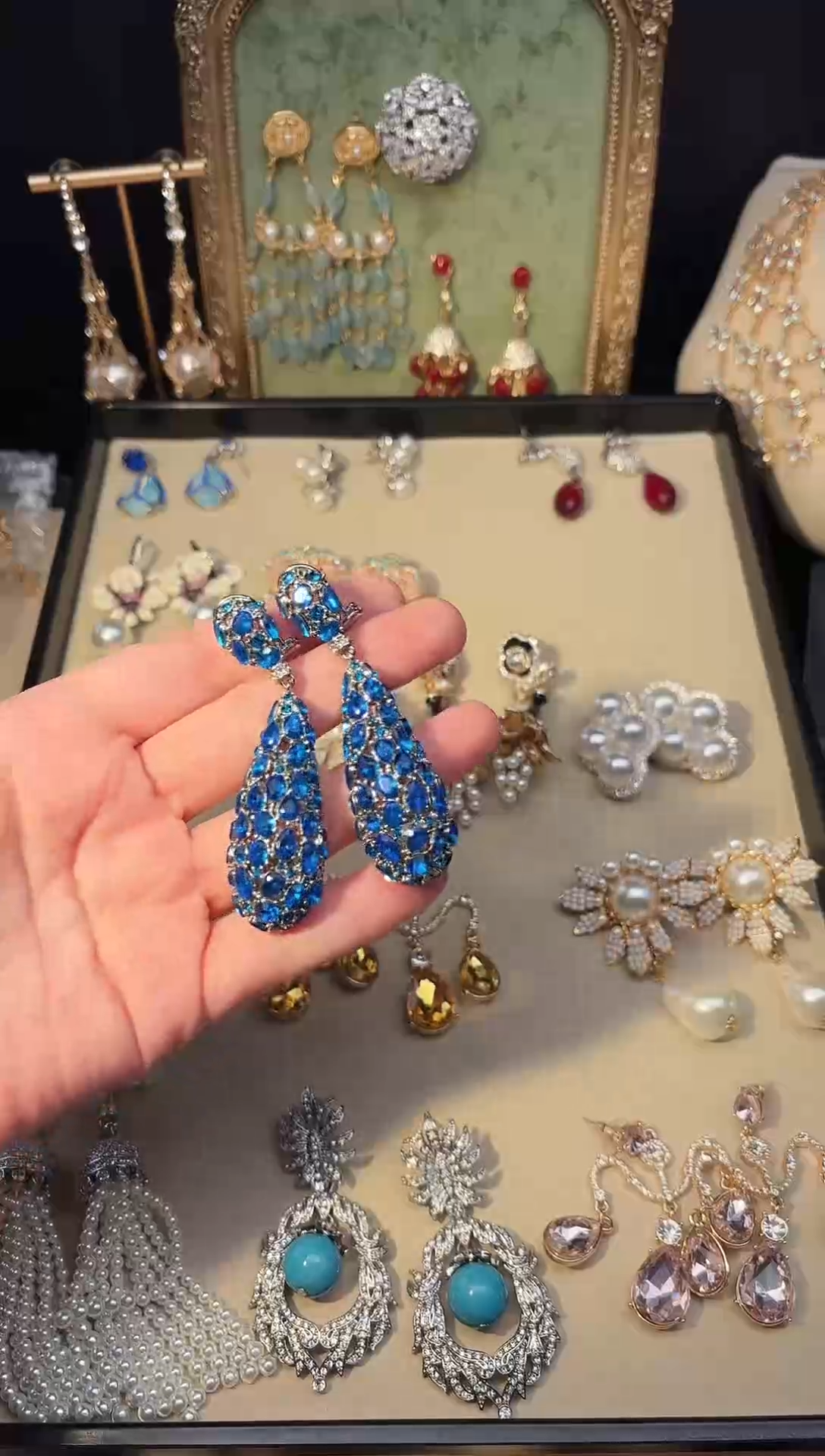 纯铜合金琉璃耳饰