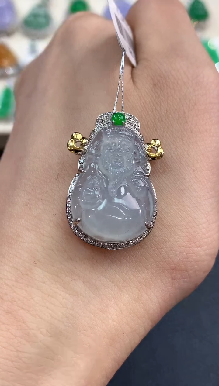 【闪购商品】翡翠吊坠(不含链)18K金镶嵌B71多样性一件发货