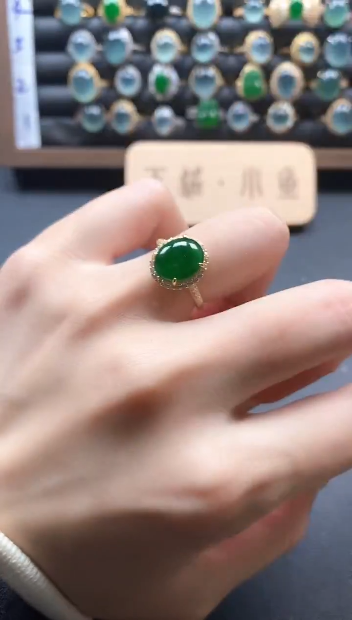 银S925镶嵌戒指翡翠51511