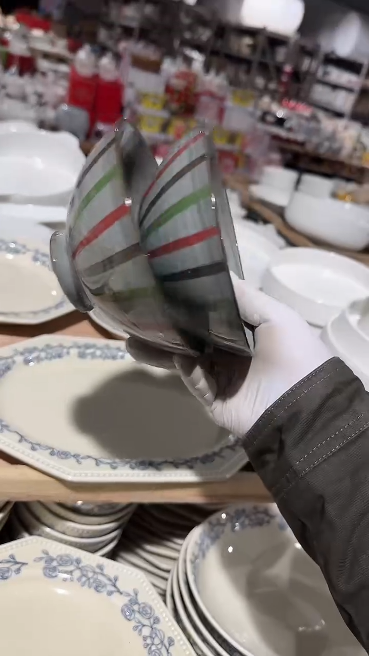 陶瓷2个条纹斗笠米饭碗微瑕 凑满20元包邮