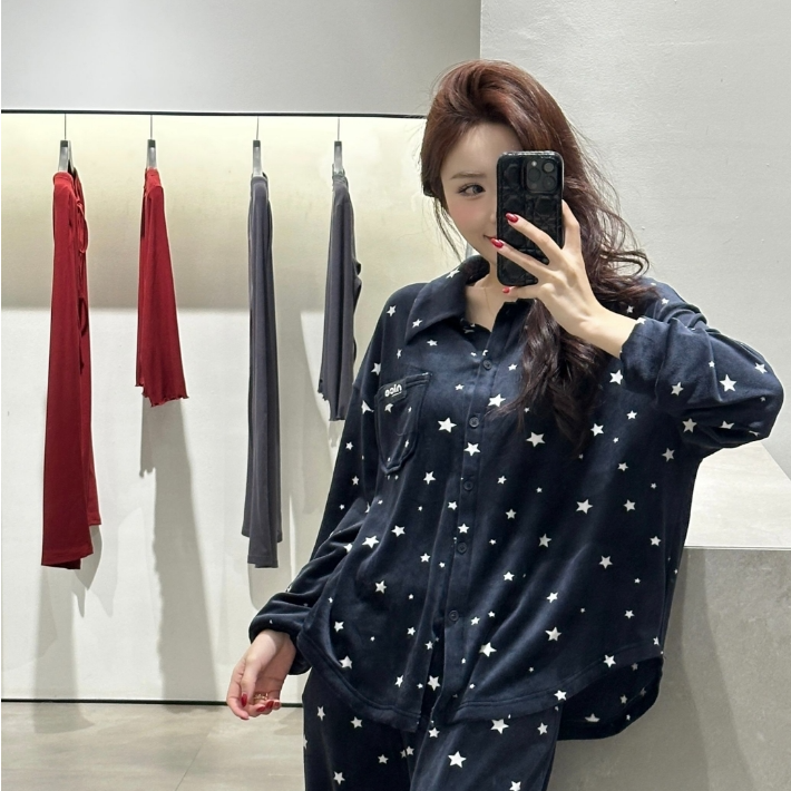 SIEOYJIEA/私迹大榕家大刘eva【蓝色五角星】女款气质家居服睡衣