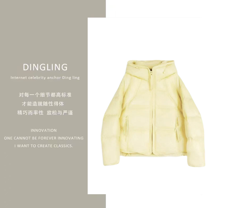 【四季青丁玲轻奢】轻盈质感简约氛围感冬季羽绒服外套/83025