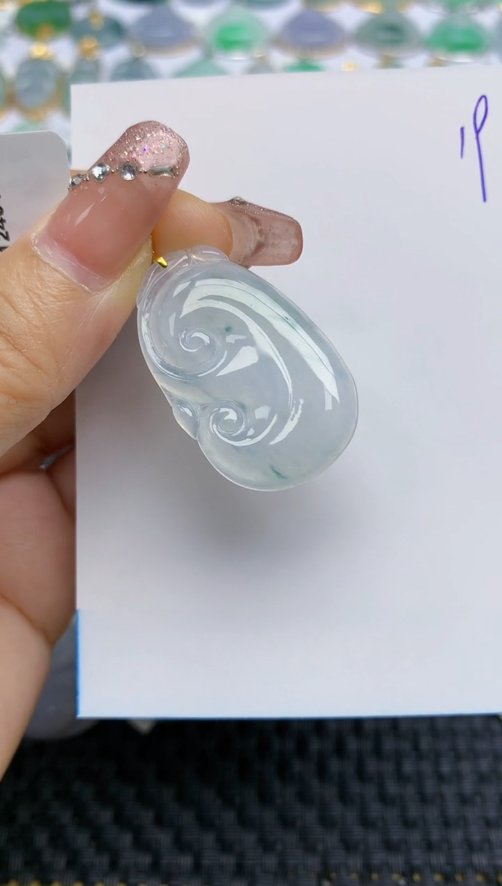 【闪购商品】翡翠颈饰18K金镶嵌天然A货翡翠 19