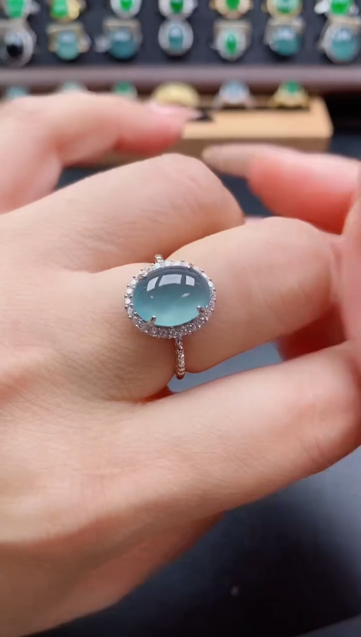 银S925镶嵌戒指翡翠12