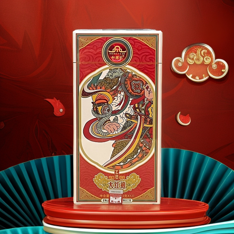 he'de'yuan和德元国际版蛇年大红袍清香型茶叶盒装108克（9克×12）