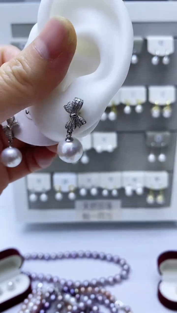 【闪购商品】淡水珍珠耳饰银S925镶嵌355