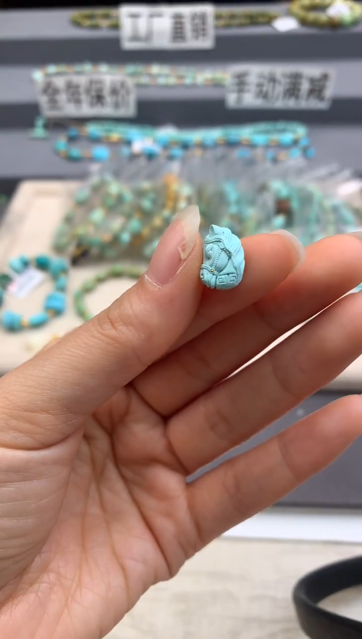 未镶嵌绿松石精工雕刻茜.G112