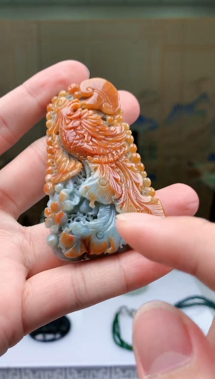 【闪购商品】定制翡翠未镶嵌5152bb-毛货挂件53