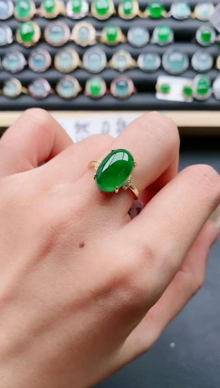 【闪购商品】翡翠戒指银S925镶嵌111111111