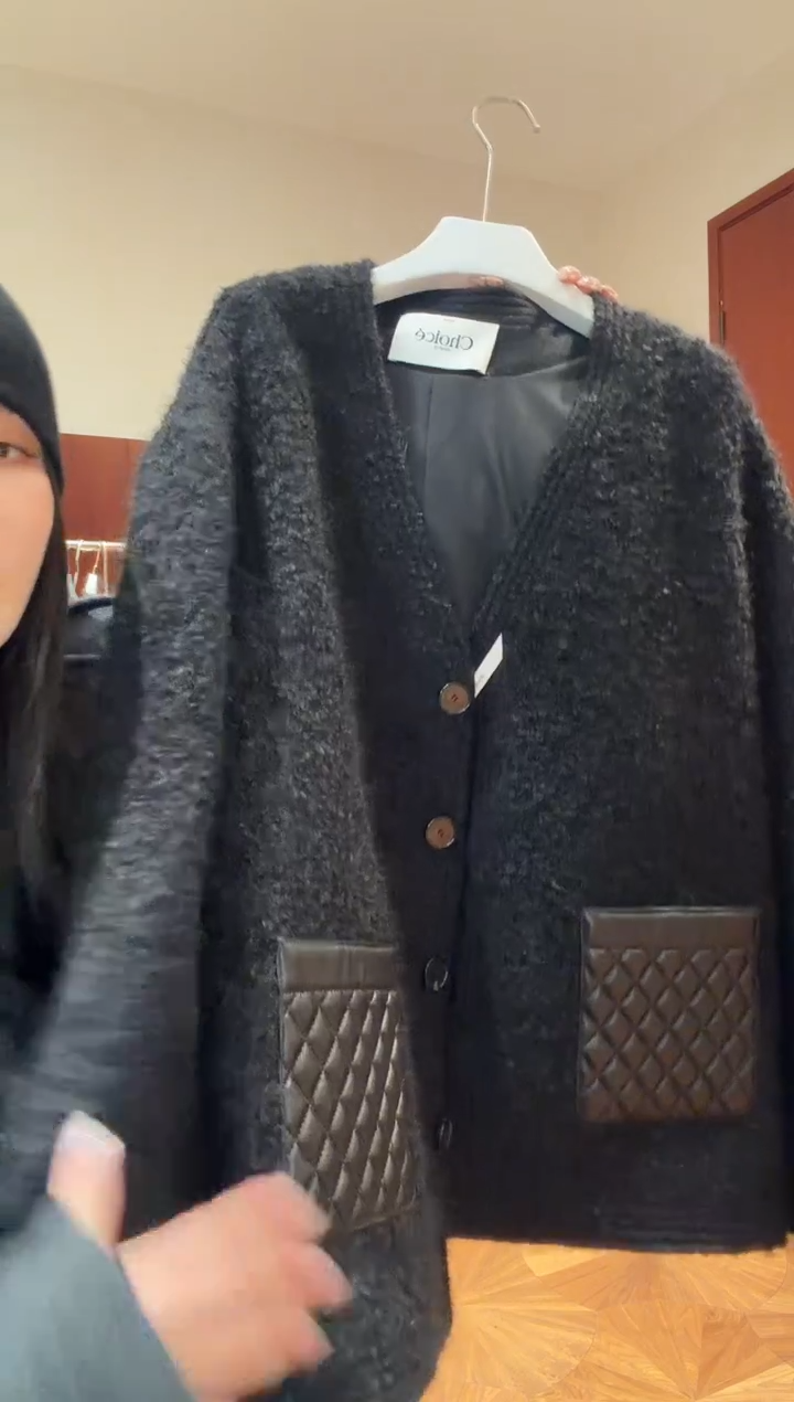 小香风品皮口袋外套