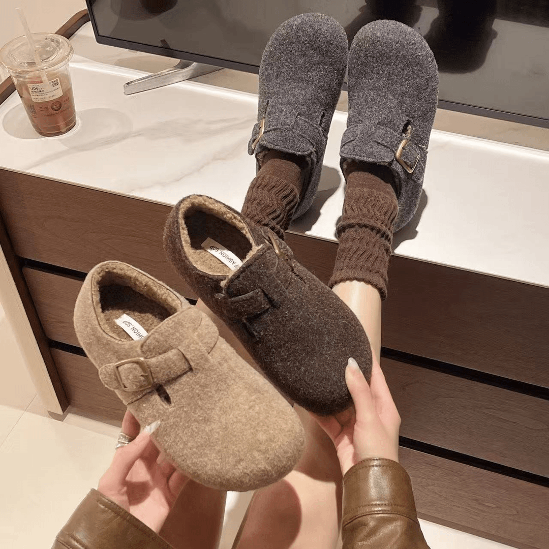 勃肯鞋低帮棉鞋冬天棉鞋豆豆博肯女鞋雪地棉6