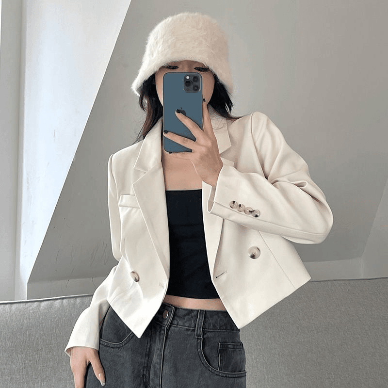黑色短款小个子西装外套女2025秋季新款高级感气质韩版百搭西服