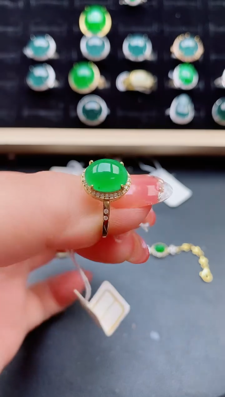 【闪购商品】翡翠戒指银S925镶嵌12121