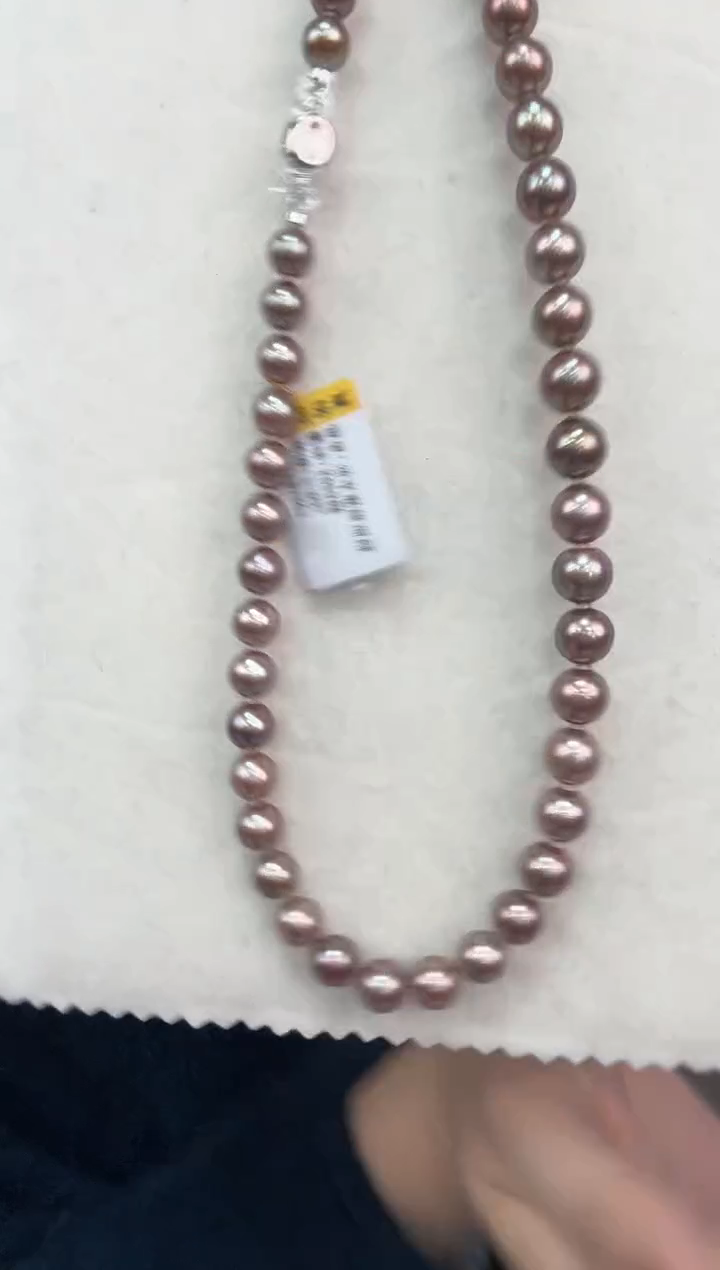 颈饰未镶嵌淡水珍珠7-9mm淡水星空紫紫珠珍珠项链