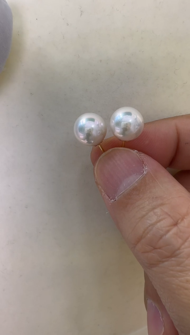 【闪购商品】淡水珍珠耳饰18K金镶嵌素钉冷光