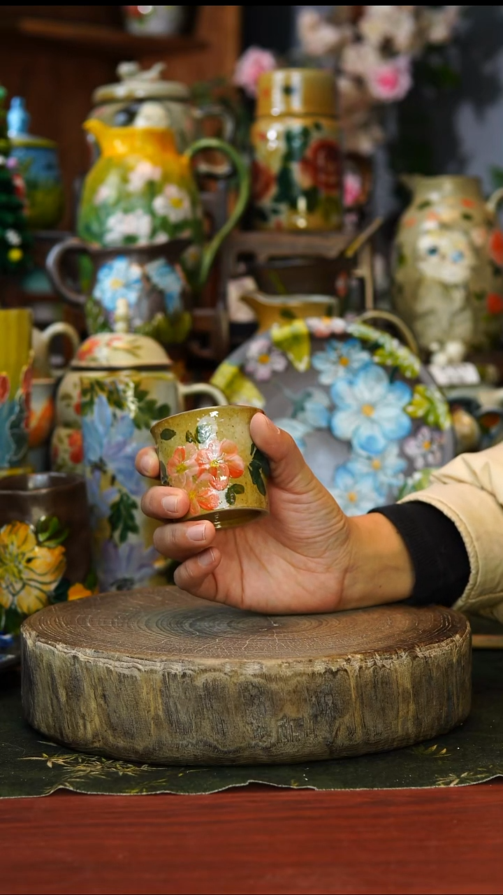 花瓶8景德镇手工手绘釉下彩