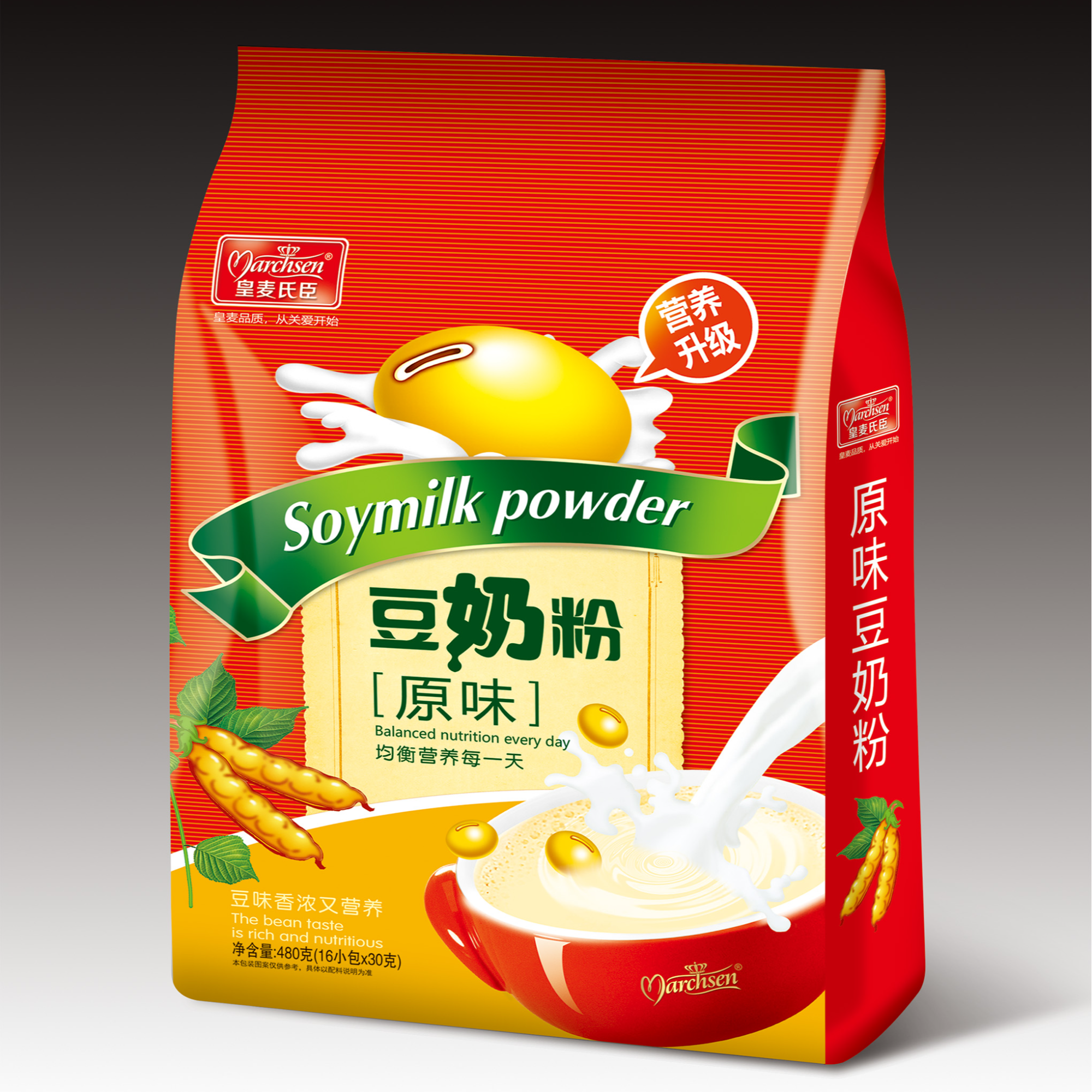 皇麦氏臣480g维他豆奶粉袋装营养学生早餐冲饮速溶豆浆冲泡速食