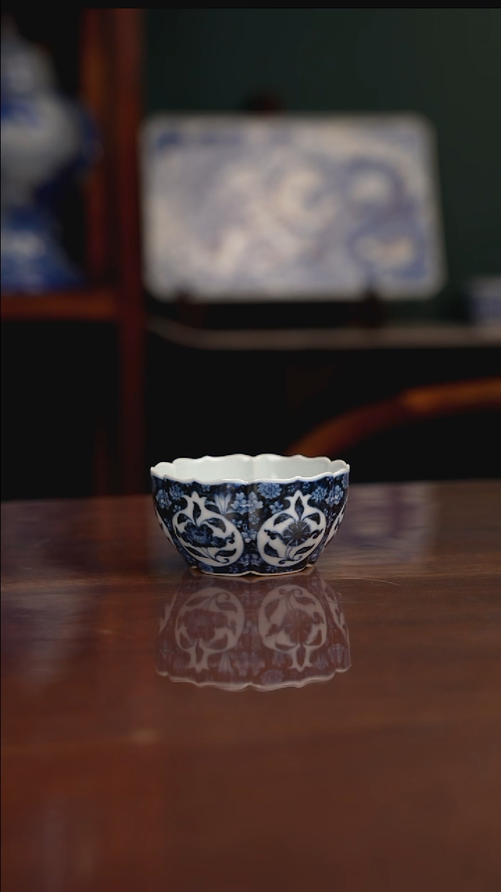 青韵堂 花卉六方杯