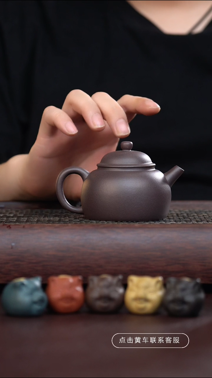 手工原矿天青泥圆容 150cc