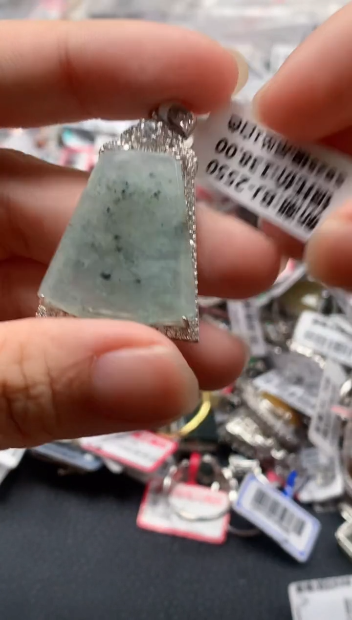 银S925镶嵌戒指翡翠天然A货缅甸翡翠