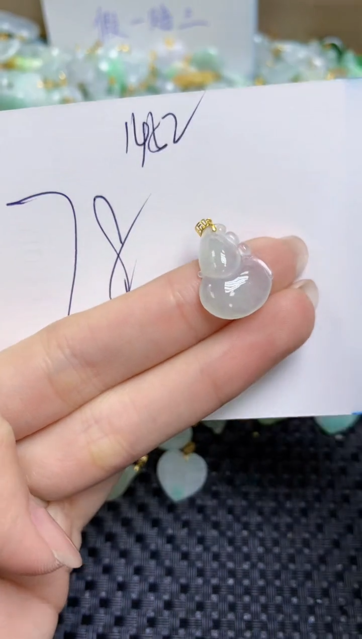 【闪购商品】翡翠颈饰18K金镶嵌天然缅甸A货翡翠