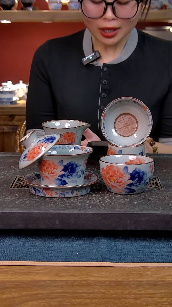 简装家用款4件套 老陶泥开片纹陶瓷茶具