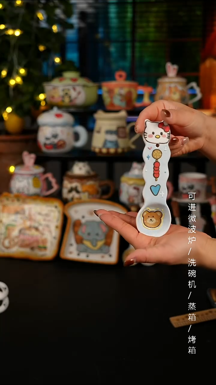 陶瓷无盖款景德镇高温釉下彩纯手绘创意瓷 