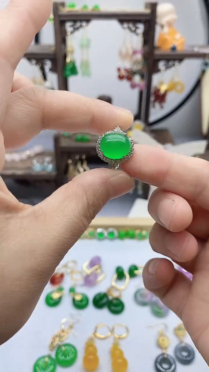 石英质玉银S925镶嵌戒指5