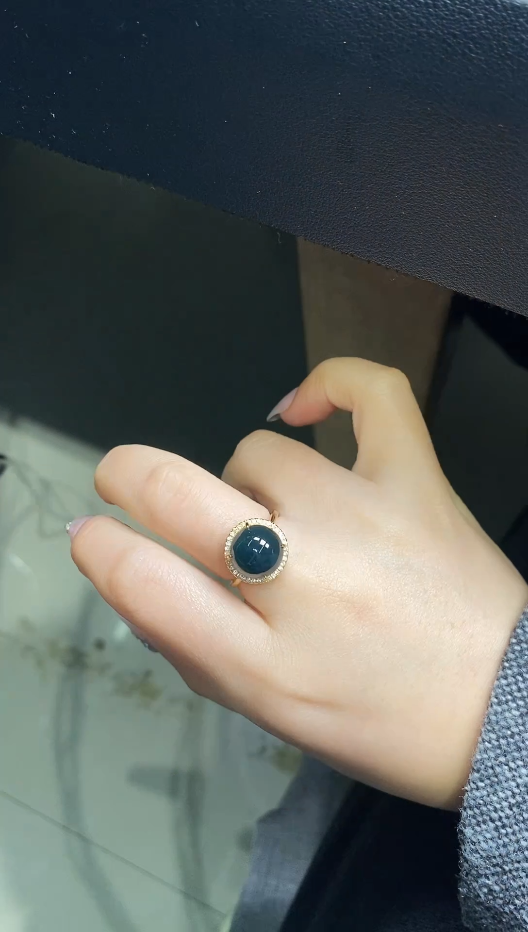 银S925镶嵌戒指翡翠3835