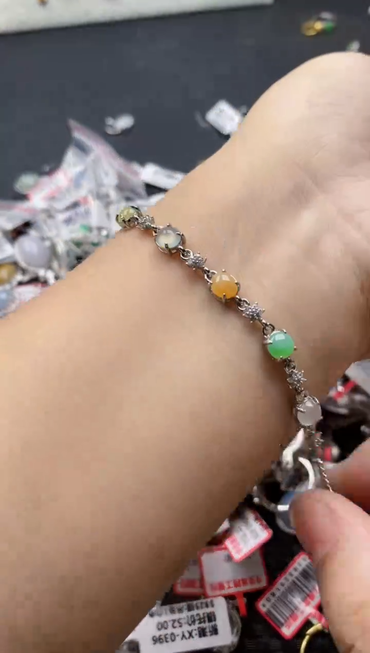 翡翠戒指银S925镶嵌7777---9